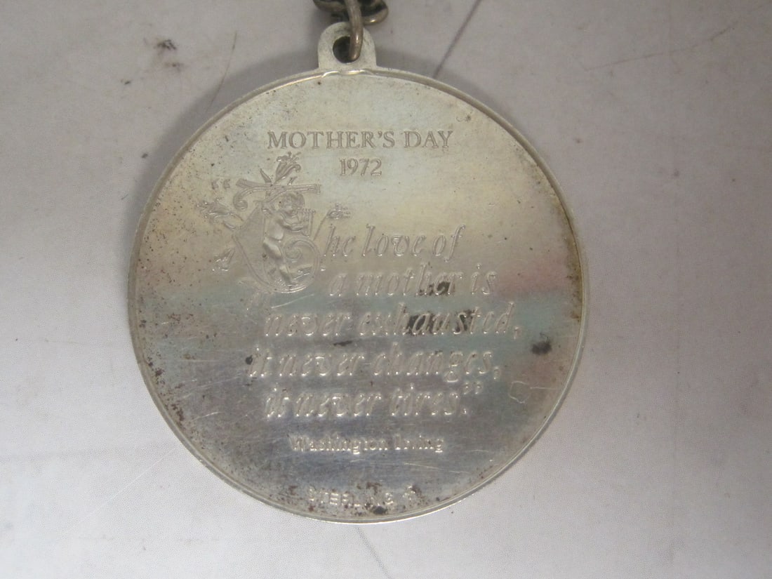Sterling Silver 1972 Mother's Day Ingot on 30" Sterling Silver Chain - 3