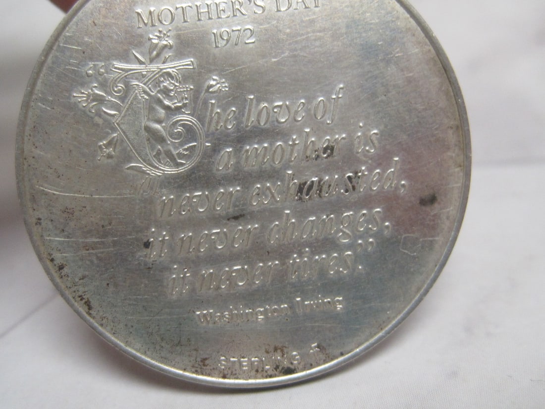 Sterling Silver 1972 Mother's Day Ingot on 30" Sterling Silver Chain - 4