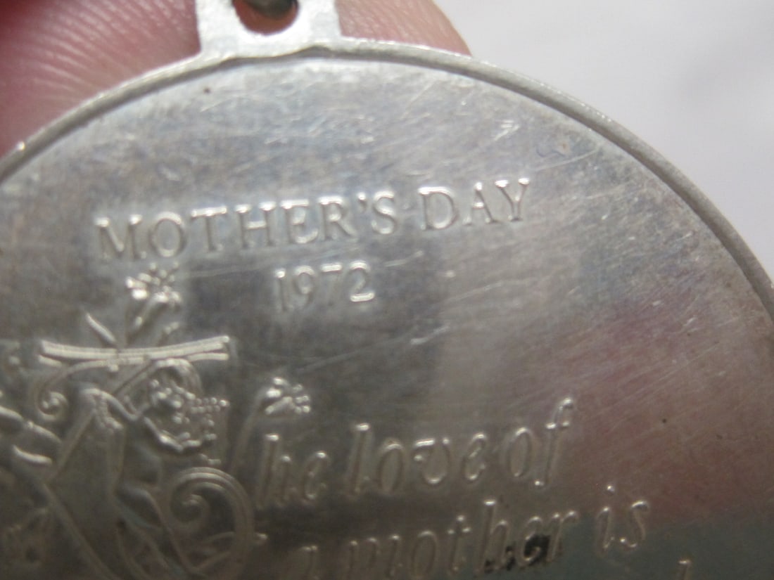 Sterling Silver 1972 Mother's Day Ingot on 30" Sterling Silver Chain - 5