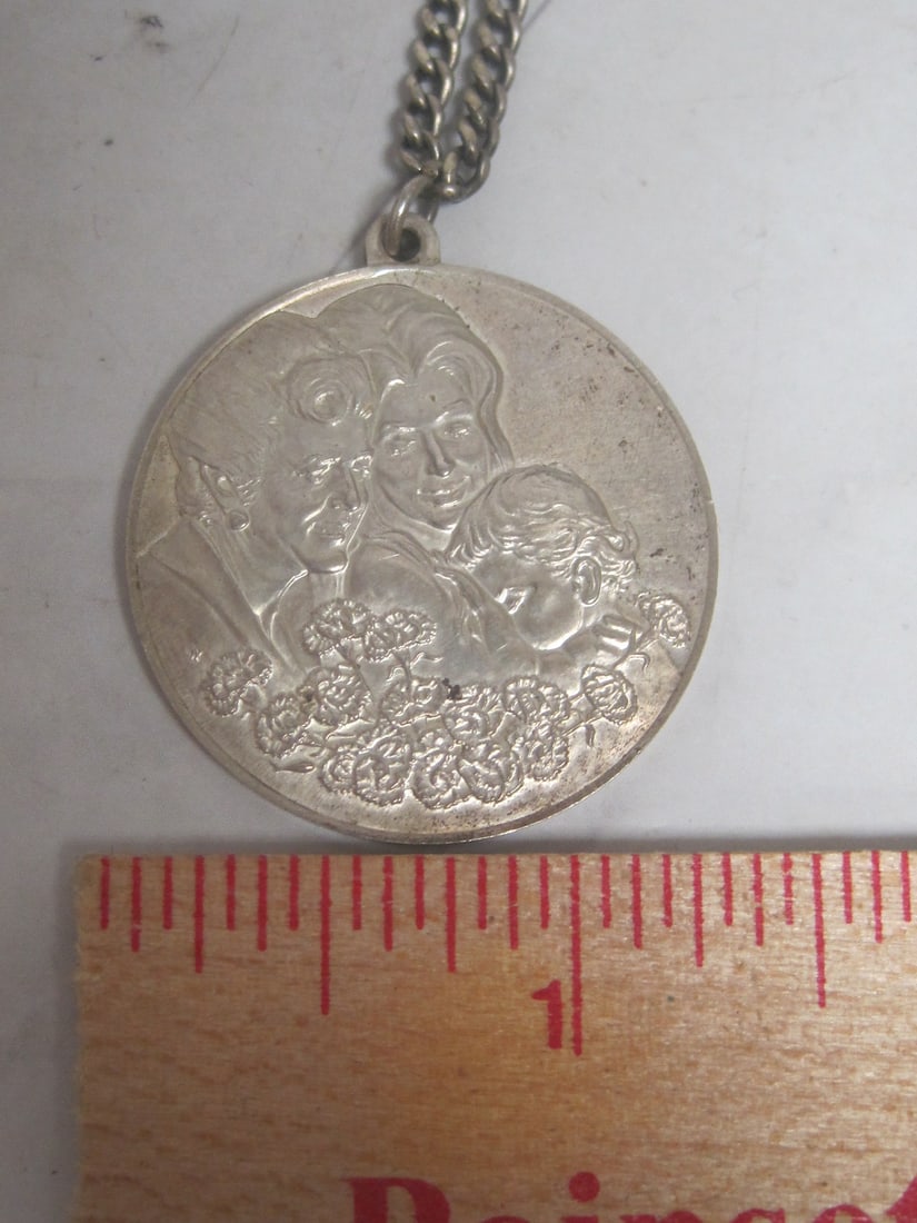 Sterling Silver 1972 Mother's Day Ingot on 30" Sterling Silver Chain - 8