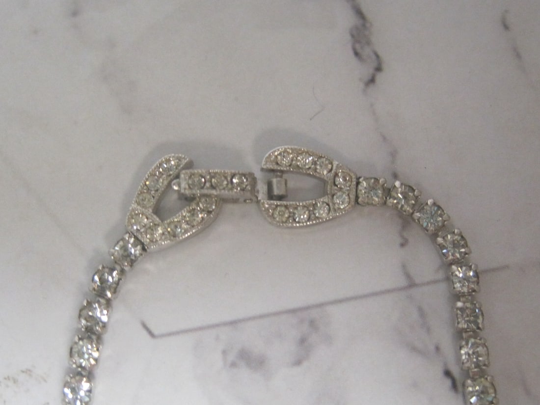 Vintage Kramer of NY Rhinestone Necklace - 5