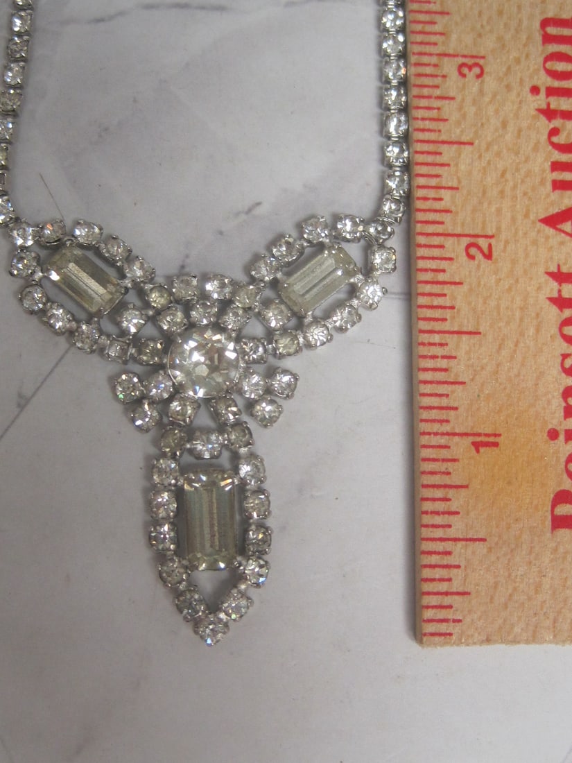 Vintage Kramer of NY Rhinestone Necklace - 6