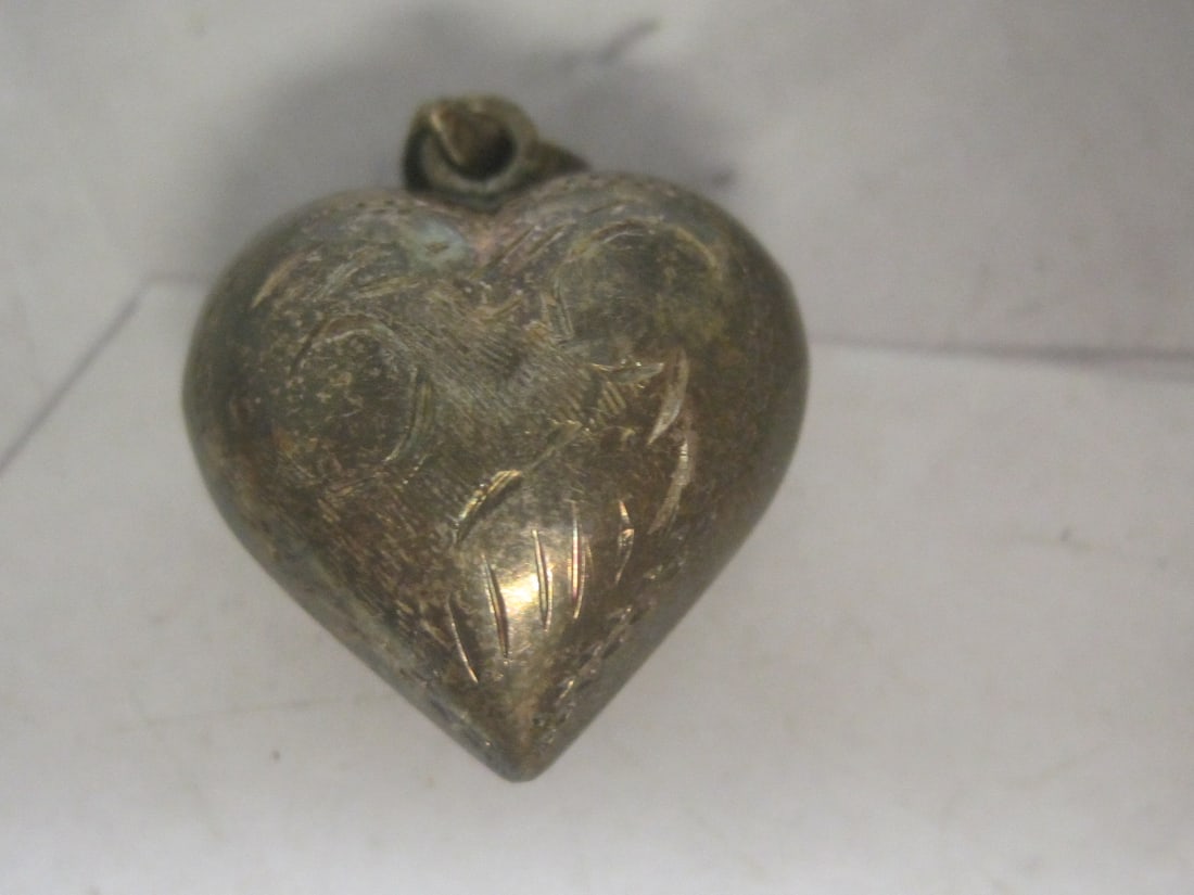 Sterling Silver Puffed Heart Charm - 2