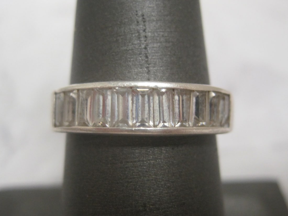 Sterling Silver Avon CZ Band Ring: Weighs 3.7 grams, Size 8