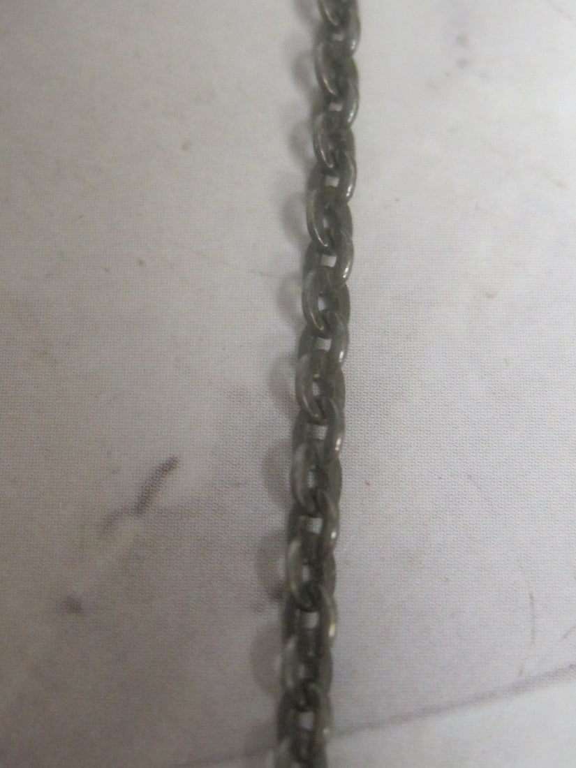 Antique 800 Silver Art Nouveau Pendant on 18" 800 Silver Chain - 6