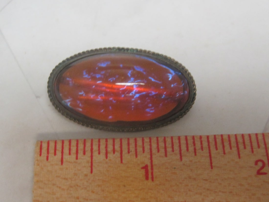 Antique Sterling Silver Dragon's Breath Brooch - 6