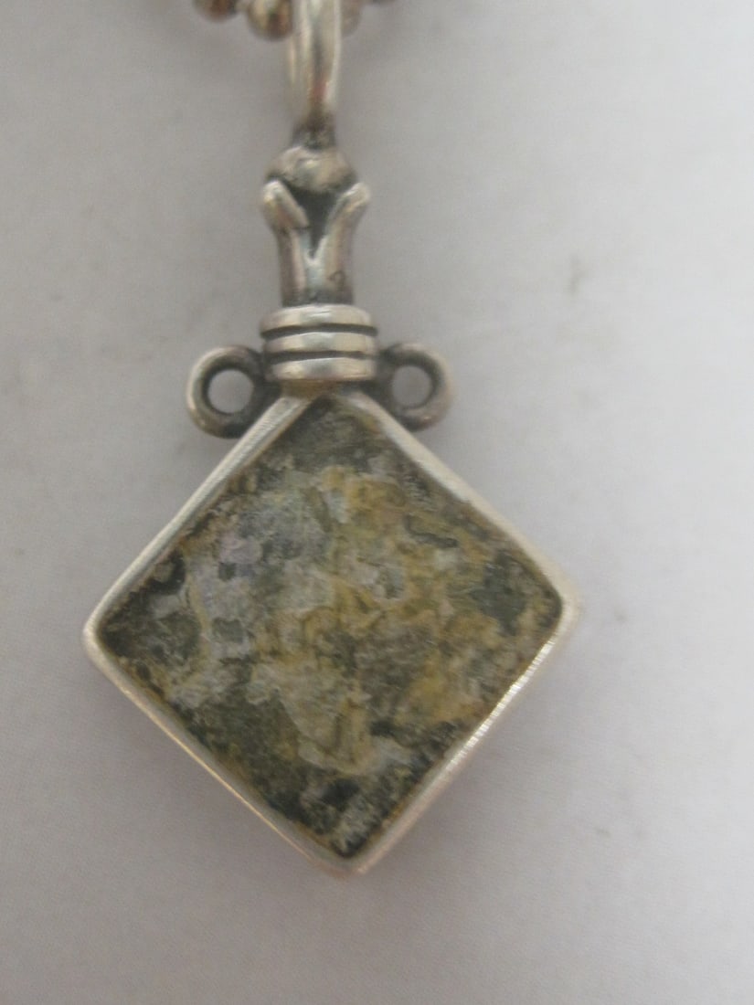 Sterling Silver Natural Stone Pendant on 18" Sterling Silver Chain - 2