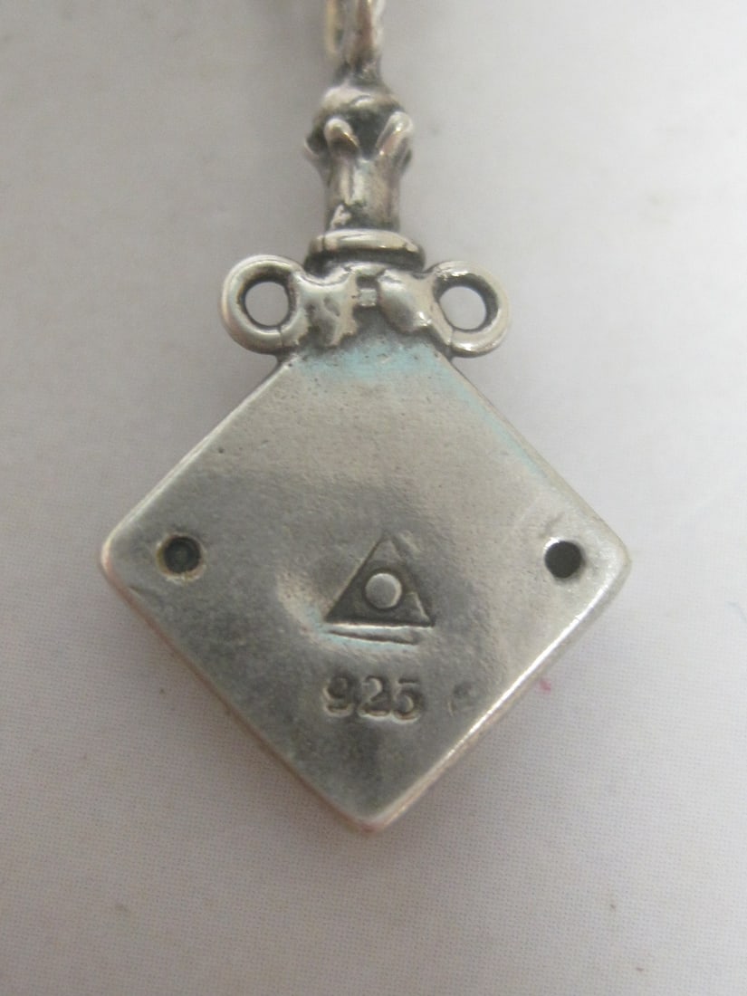 Sterling Silver Natural Stone Pendant on 18" Sterling Silver Chain - 3