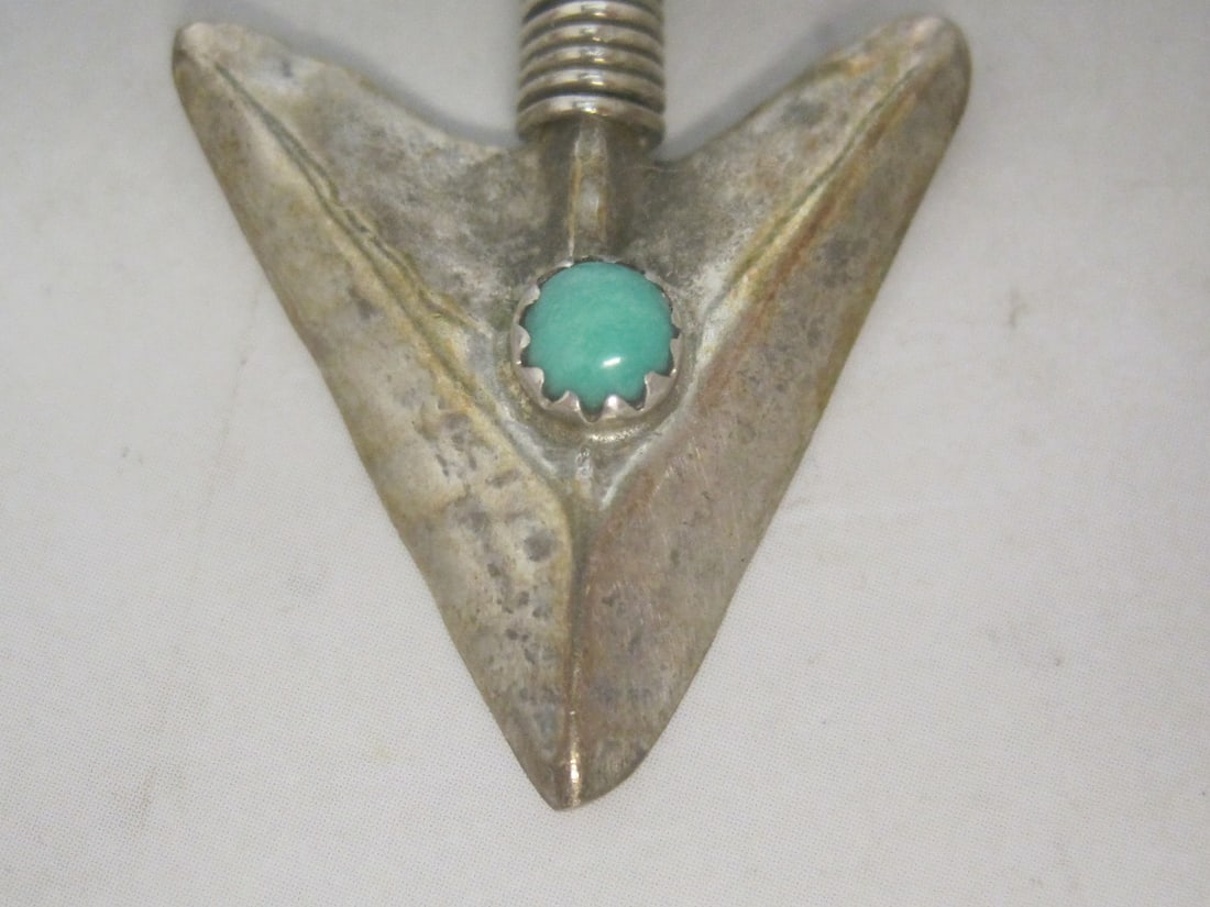 Sterling Silver Native American Style Pendant with Turquoise Stone - 3