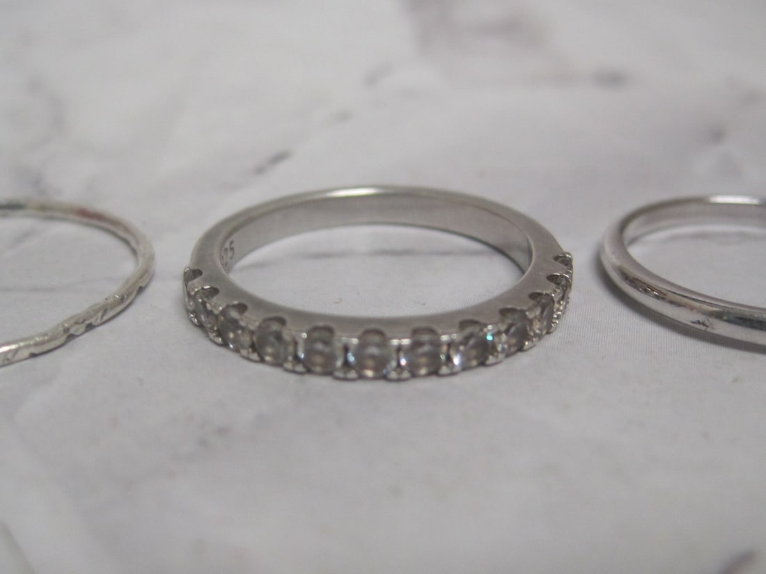 Lot of 3 Sterling Silver Band Rings - 3