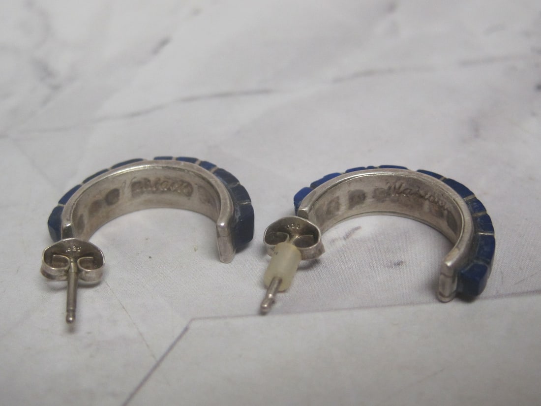 Nastacio Sterling Silver Native American Lapis Earrings - 3