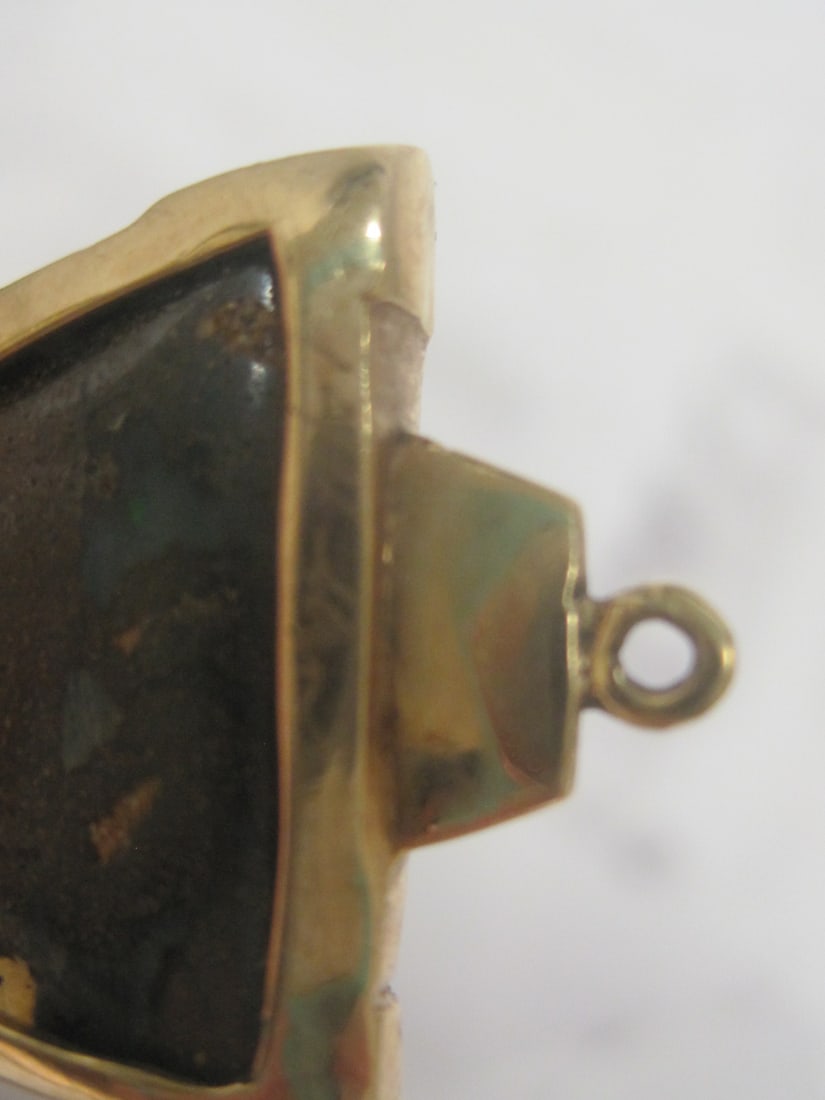 Custom Rough Cut Opal Earring Jackets in 14k Gold Bezels - 6