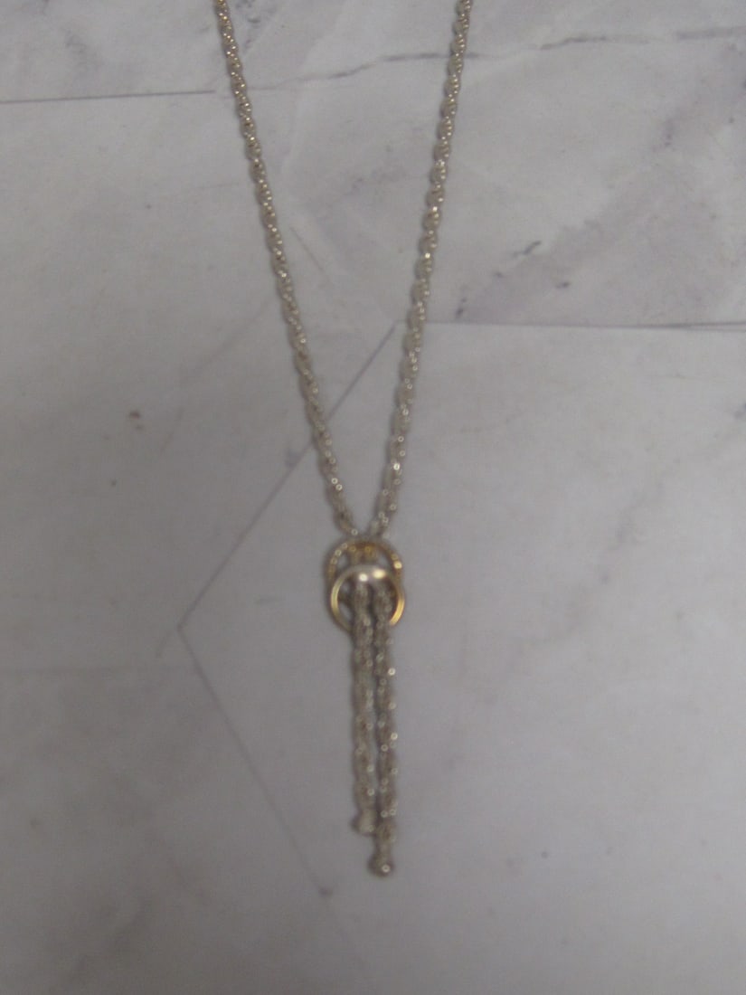18" Sterling Silver Rope Necklace with Lariat Style Design (1 of 5)