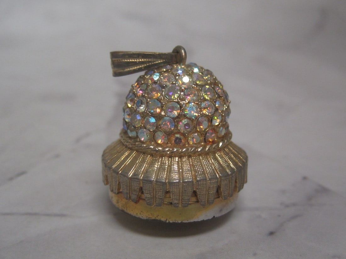 Vintage Coro Watch Pendant: Missing 1 rhinestone