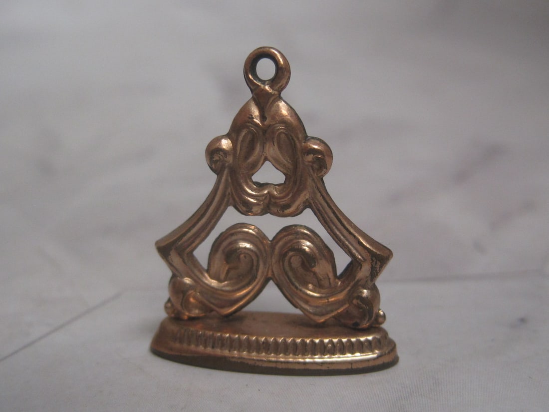 Antique Victorian Gold-Filled Watch Fob: Initials engraved on bottom
