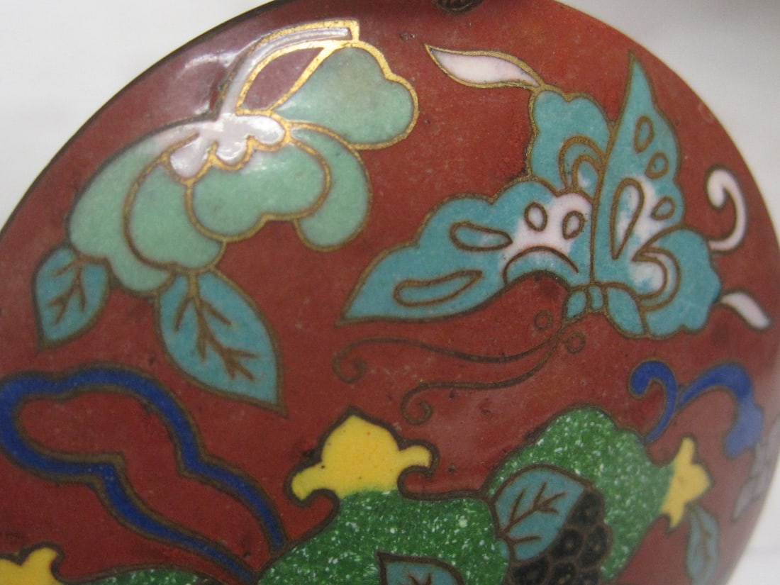 Antique Cloisonne Puffed Pendant - 4