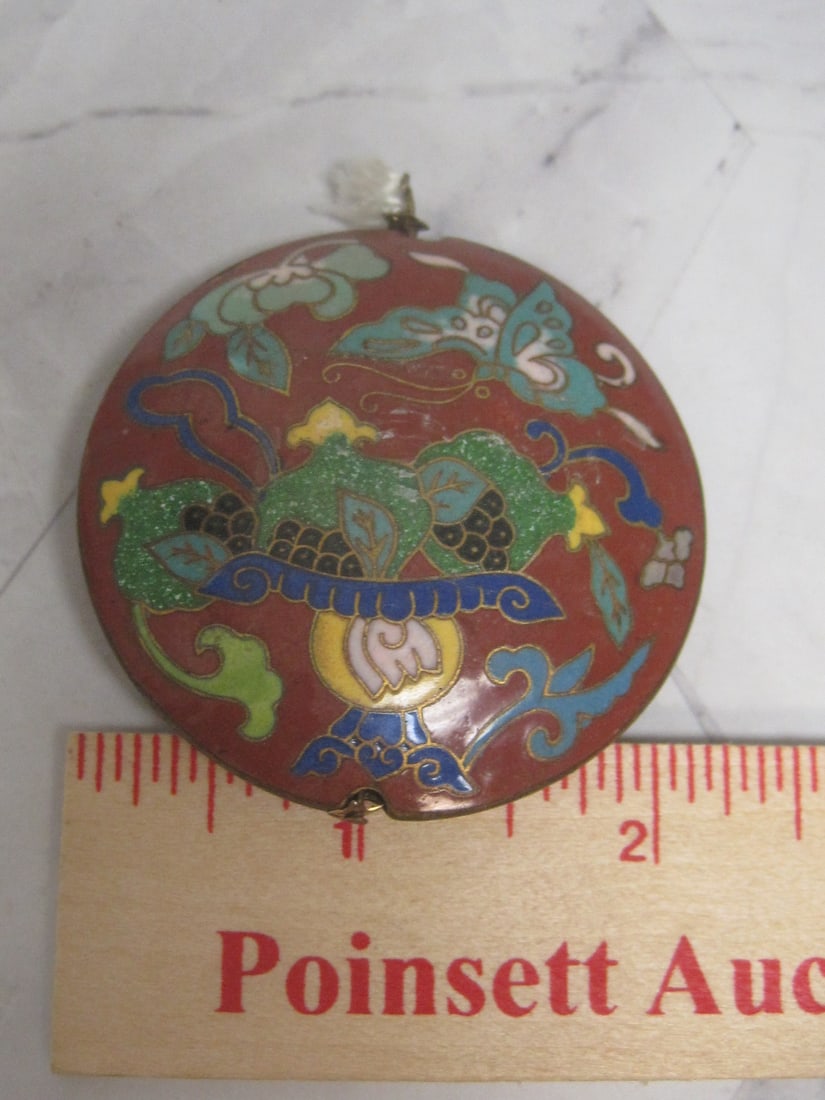 Antique Cloisonne Puffed Pendant - 7