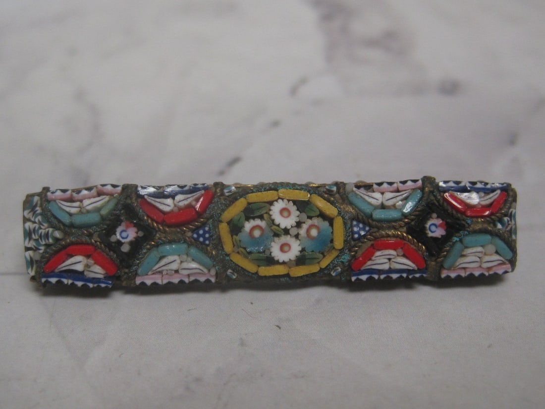Antique Italian Mosaic Bar Pin: .