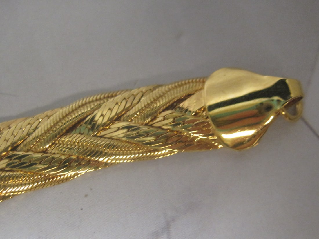 7 1/2" Napier Goldtone Woven Braided Bracelet - 4