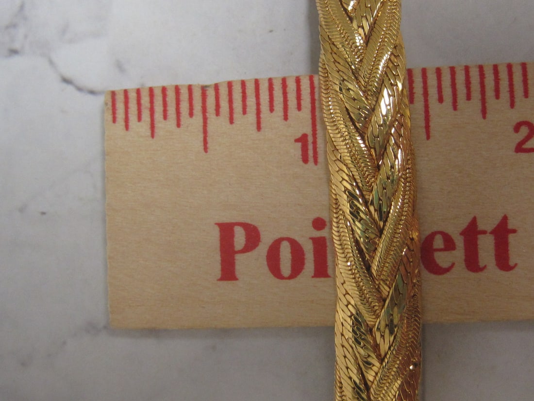 7 1/2" Napier Goldtone Woven Braided Bracelet - 5