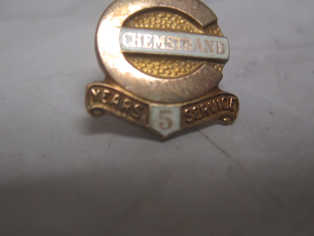 10k Gold Chemstrand 5 Year Service Lapel Pin - 2