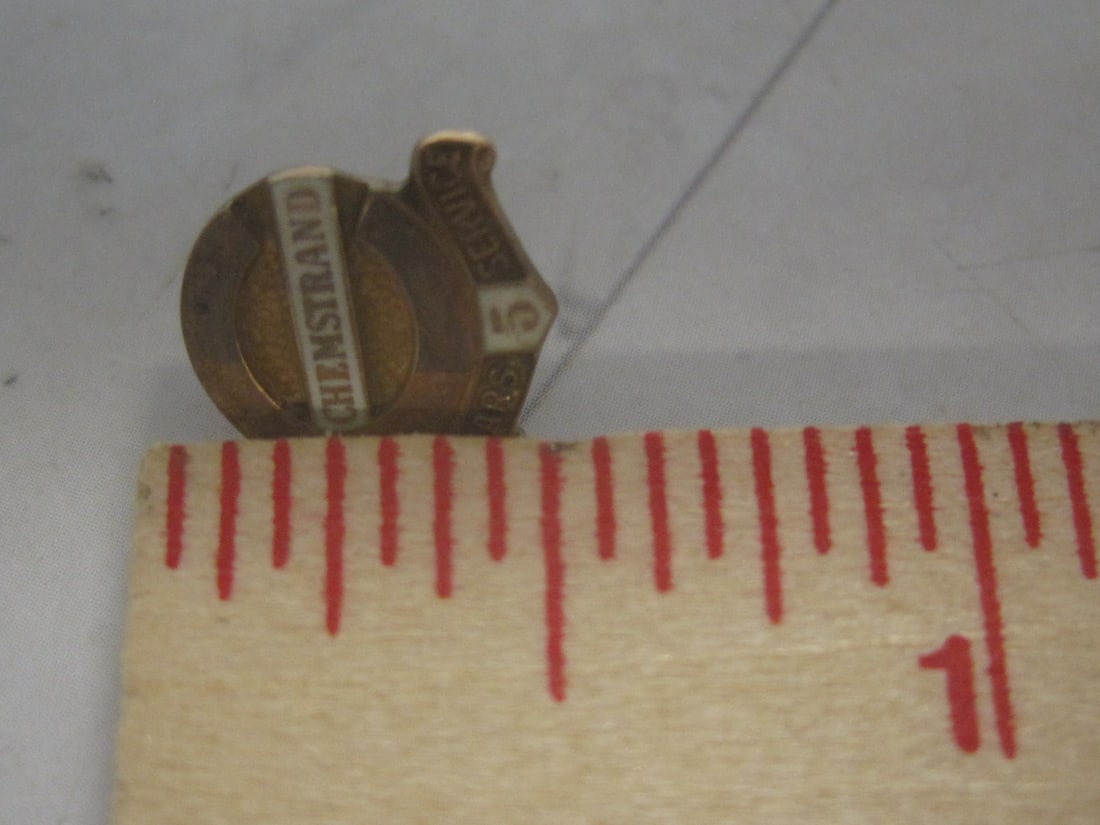 10k Gold Chemstrand 5 Year Service Lapel Pin - 4