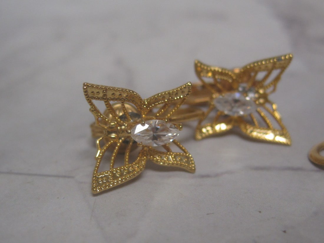 Lot of 3 Pairs of Gold-Filled CZ Earrings - 2
