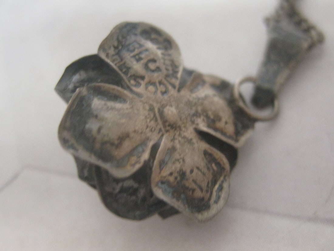 Mexican Silver Rose Pendant on 18" Chain - 3