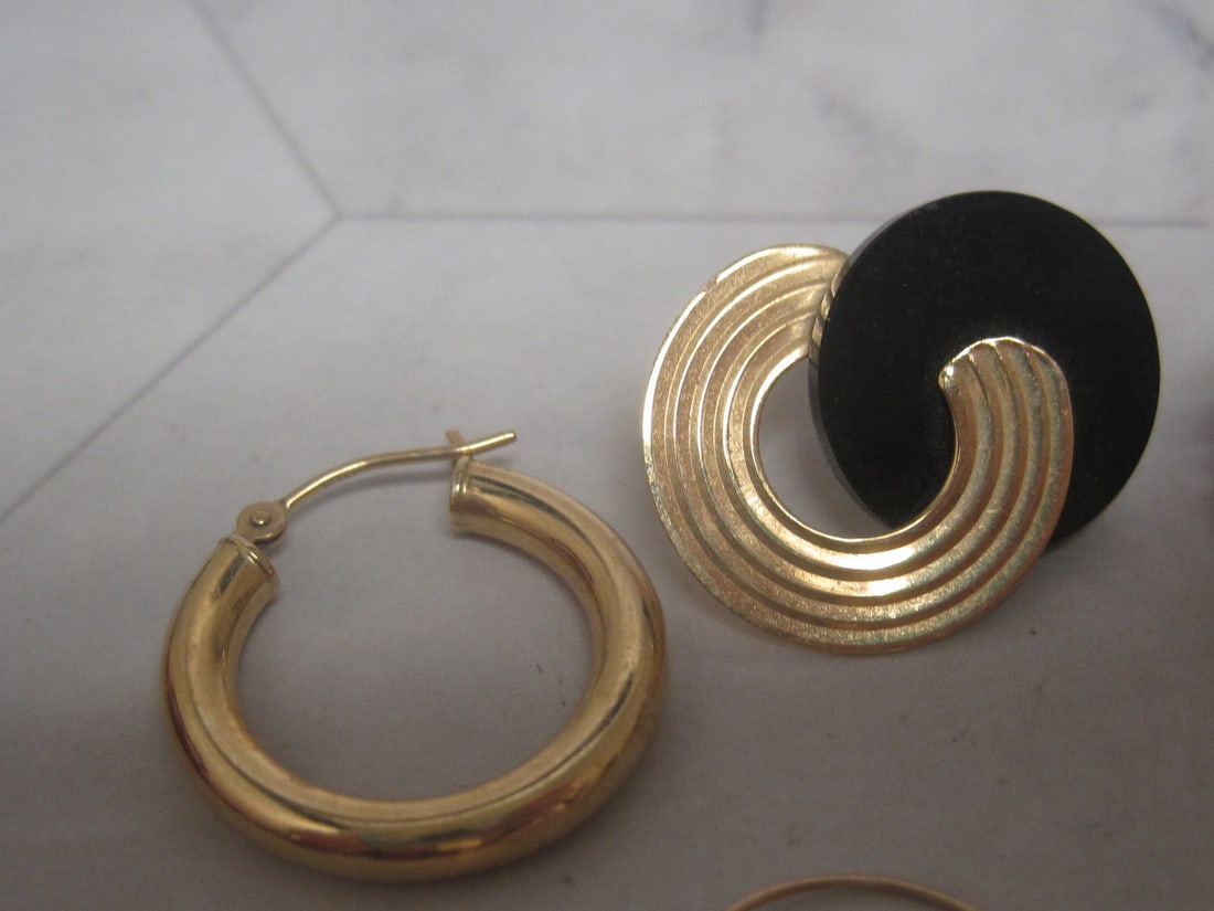 Lot of 6 14k Gold Single Earrings - 2