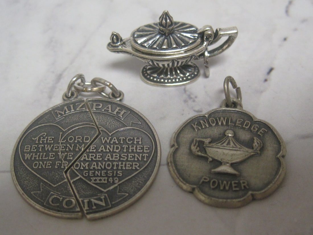 Lot of 3 Sterling Silver Charms: Weighs 11.3 grams