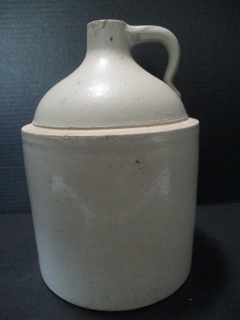 Antique Salt Glaze Shoulder Stoneware Jug: 13 1/2"h, few chips on mouth
