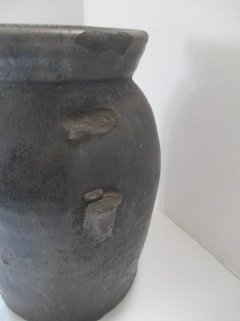 Antique Tobacco Glaze Style Turned Pottery Crock - 2