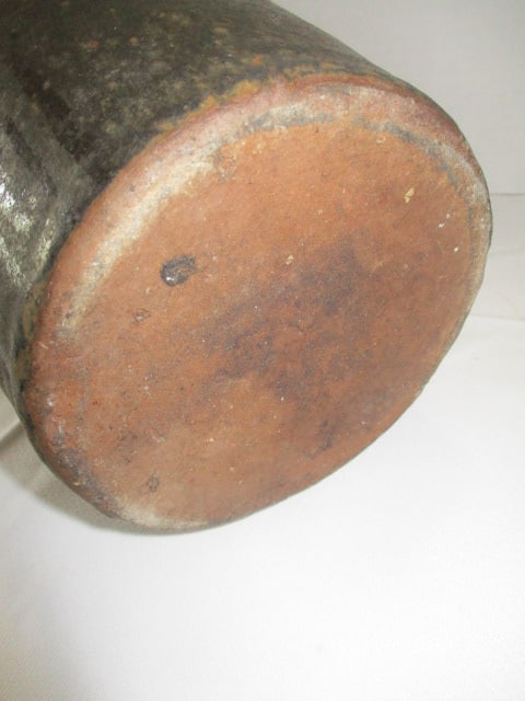 Antique Tobacco Glaze Style Turned Pottery Crock - 4