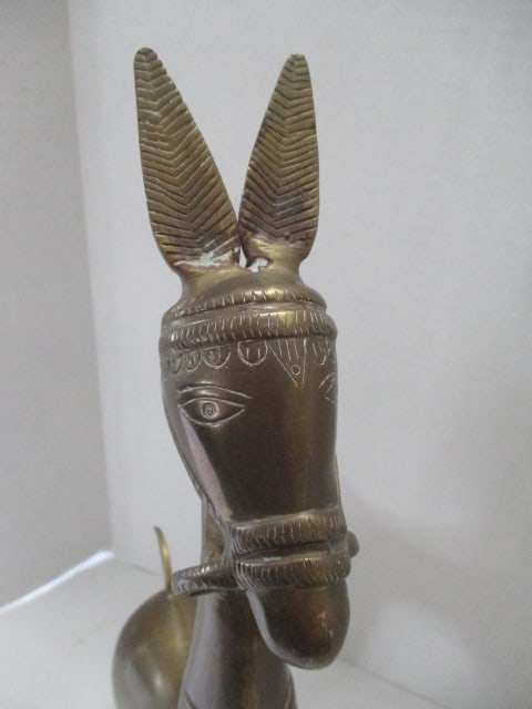 Heavy Brass Donkey Figure - 2