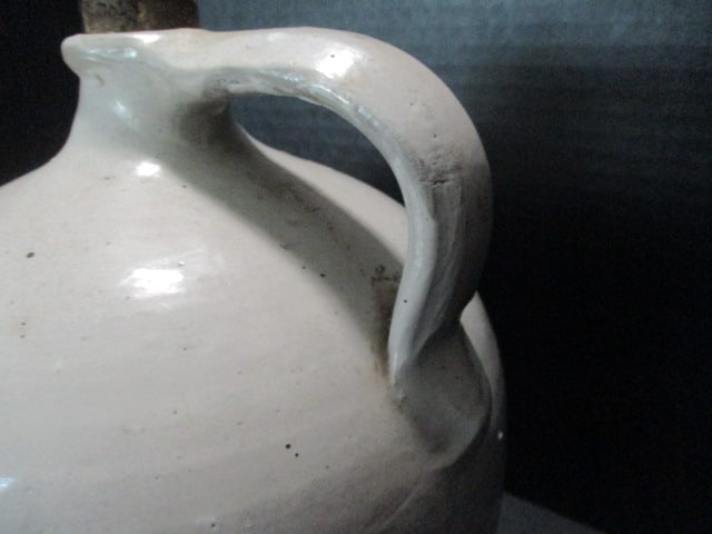 Antique Stoneware Salt Glaze Jug with Applied Handle - 3