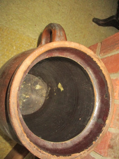 Vintage 4 Gallon Brown Glazed Turned Pottery Churn Crock - 2