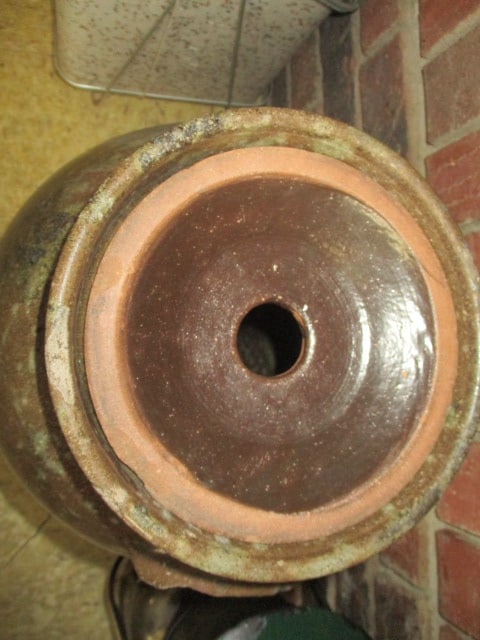 Vintage Brown Glazed 4 Gallon Churn with Lid - 2