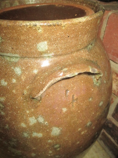 Vintage Brown Glazed 4 Gallon Churn with Lid - 3