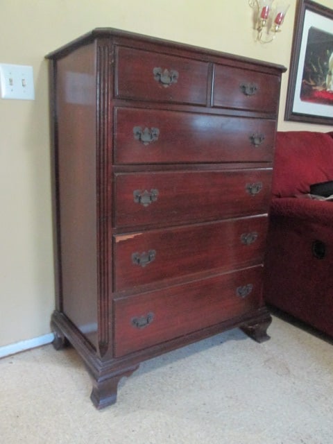 Vintage Mahogany 5 Drawer Chest - 2