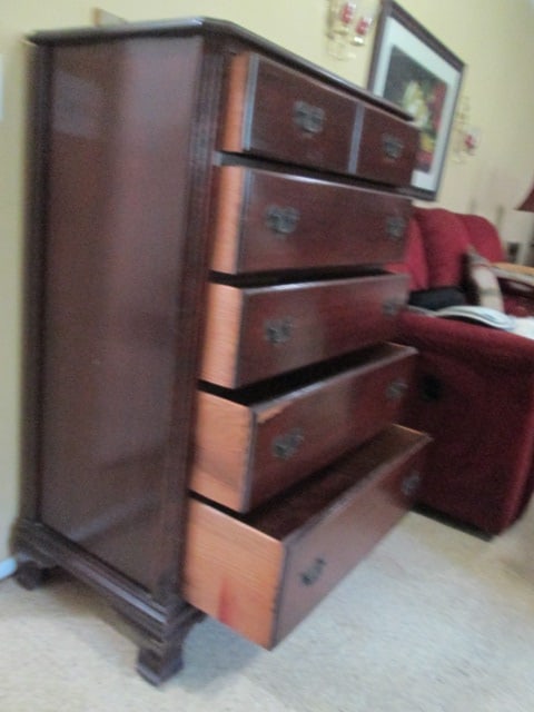Vintage Mahogany 5 Drawer Chest - 5