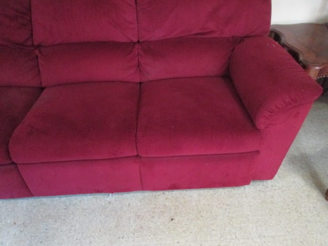 La-Z-Boy Burgundy Upholstered Double Recliner Sofa - 4