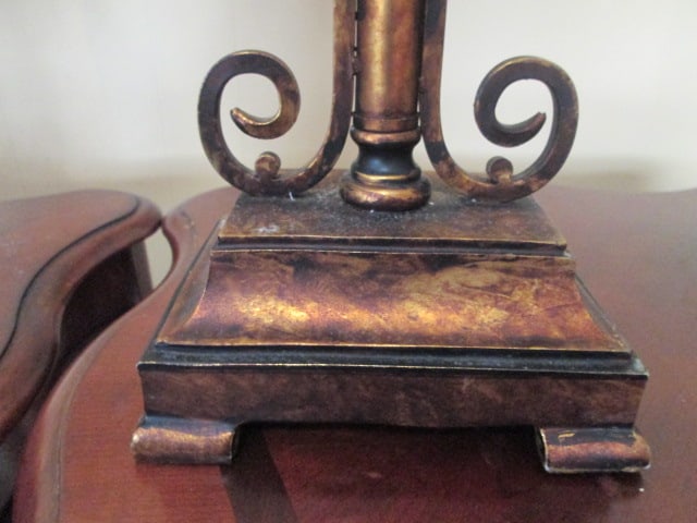 Pair of Bronzed Bouillotte Style Table Lamps - 4