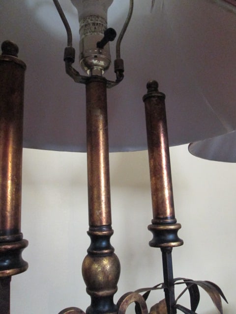 Pair of Bronzed Bouillotte Style Table Lamps - 8