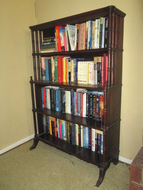 Antique Turned Spindle Tiered Mahogany Bookcase with Brass Claw Feet (1 of 9)