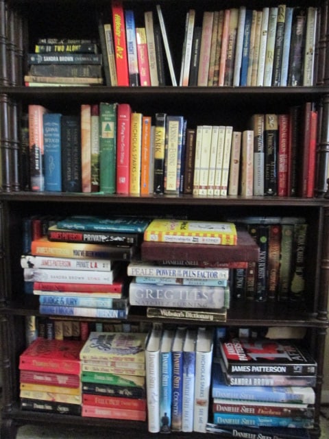 Grouping of Popular Author Hardback and Paper Back Novels: Some noted authors James Patterson, Danielle Steel, Sandra Brown, Nicholas Sparks, Nora Roberts, etc. See all pictures and preview for authors and titles, Bring Boxes, Does Not Include Bookcase-Books 