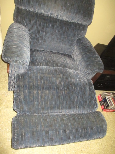 La-Z-Boy Blue Velour Rocking Recliner - 3
