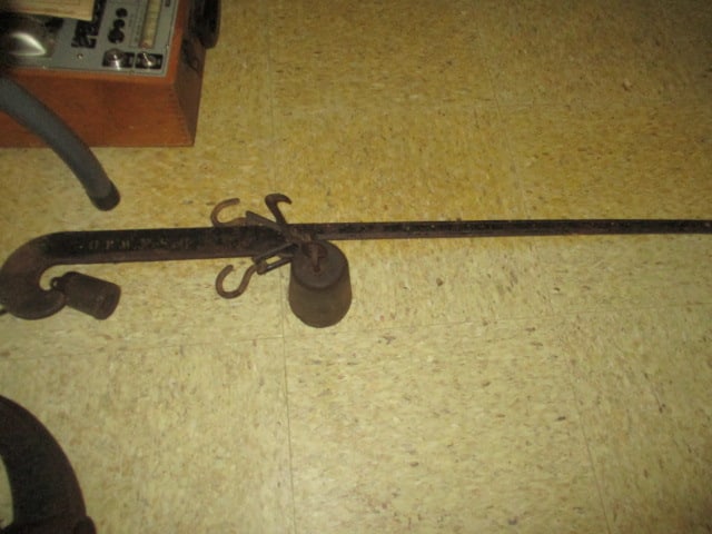 Antique Cotton/Grain Bar Scale with Weights: Local Pickup Suggested