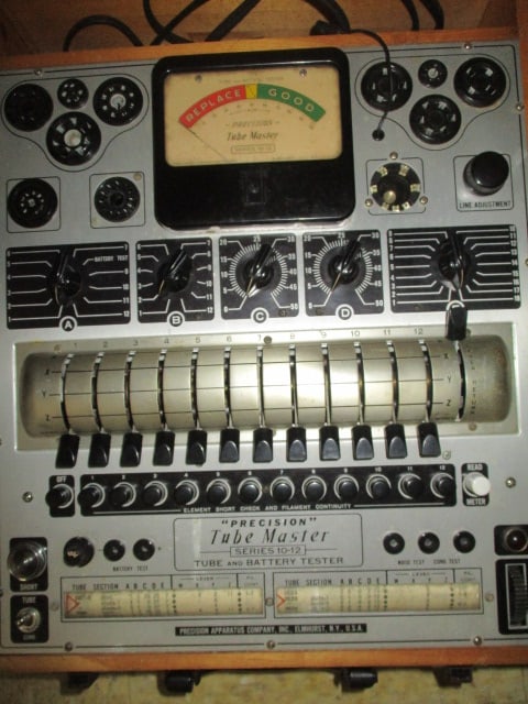 Vintage "Precision" Electronic Tube Master Series 10-12 and Grouping of Tubes - 3