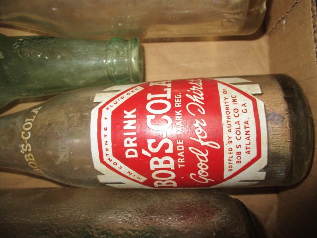 Vintage A&P Glass Orange Juice Bottle, Bob's Cola Bottles and Wood's Beverage Bottle - 3