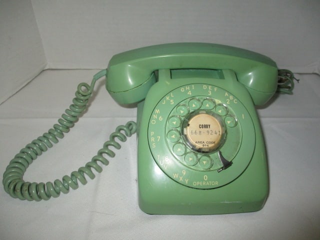Vintage Automatic Northlake Electric Seafoam Green Rotary Dial Desk Phone: .